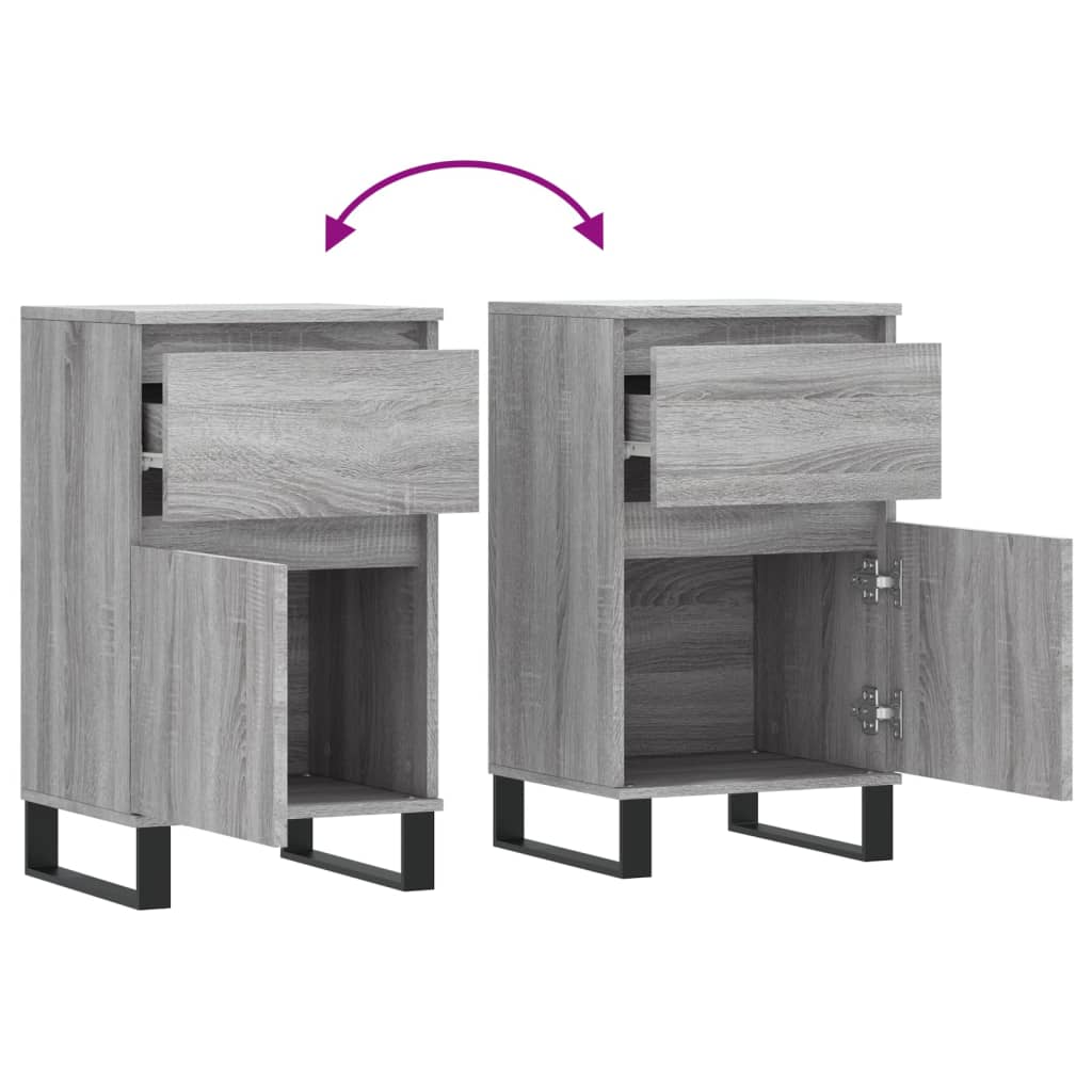 vidaXL Aparadores 2 uds madera de ingeniería gris Sonoma 40x35x70 cm