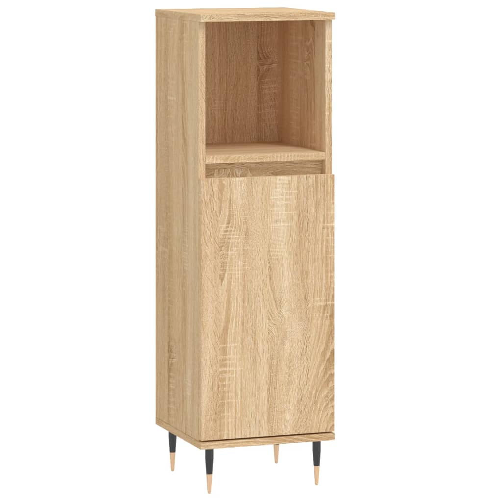 vidaXL Armario de baño madera contrachapada roble Sonoma 30x30x100 cm