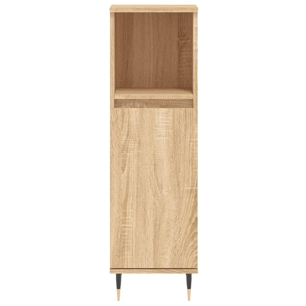 vidaXL Armario de baño madera contrachapada roble Sonoma 30x30x100 cm