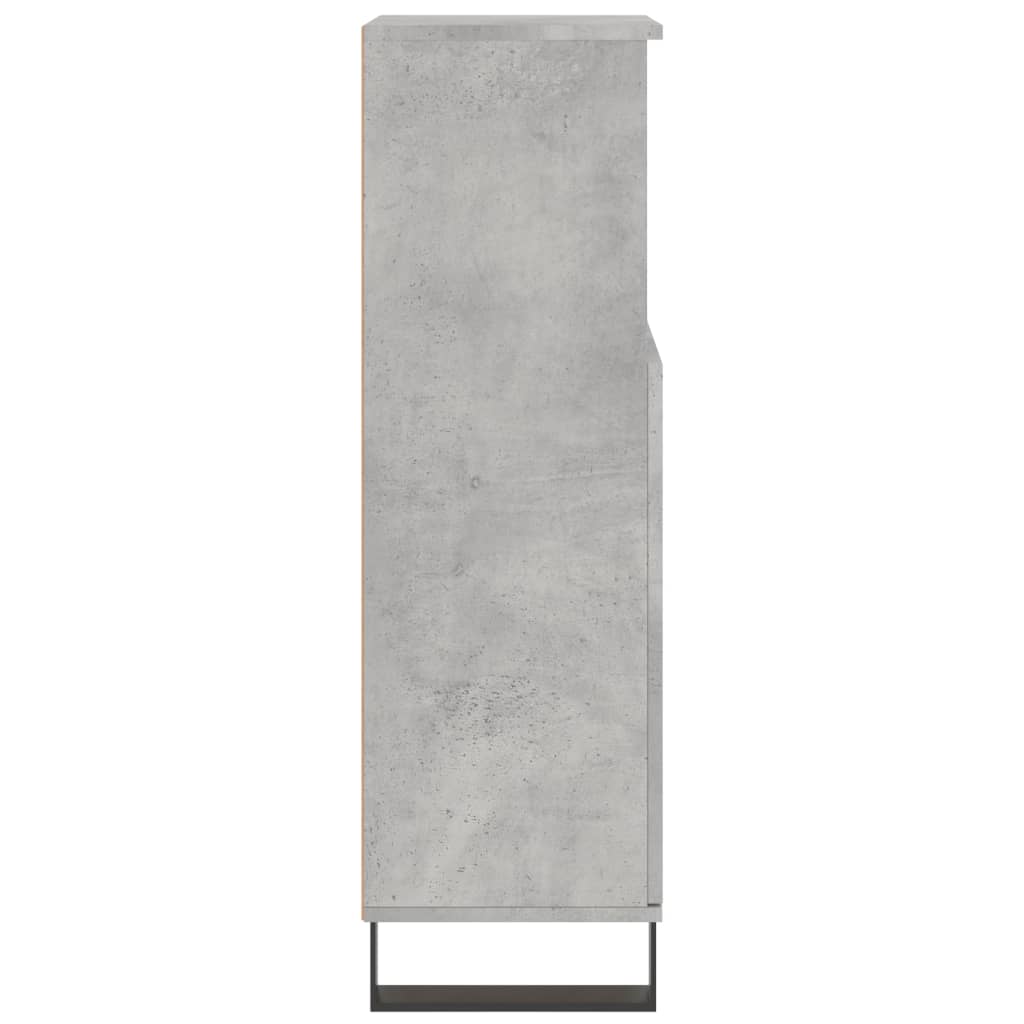 vidaXL Armario de baño madera contrachapada gris hormigón 30x30x100 cm