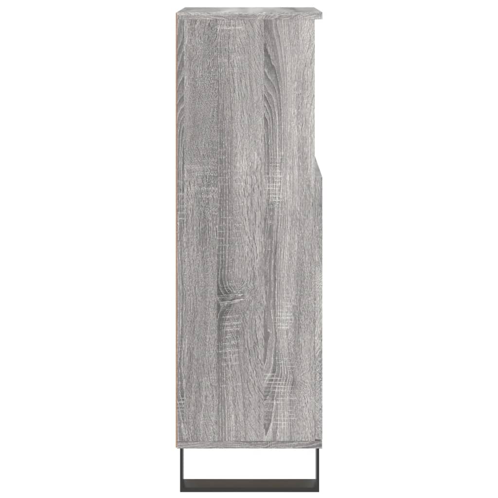 vidaXL Armario de baño madera contrachapada gris Sonoma 30x30x100 cm