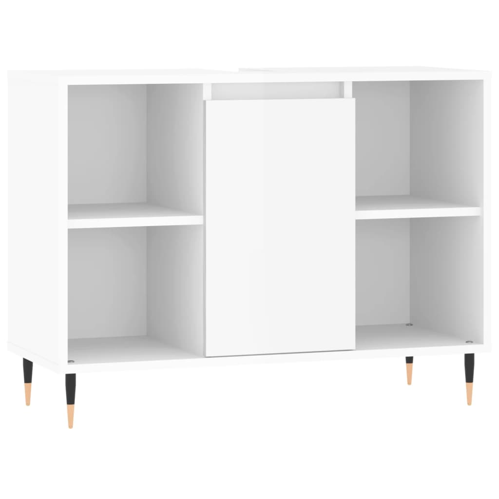 vidaXL Mueble de baño madera de ingeniería blanco brillo 80x33x60 cm