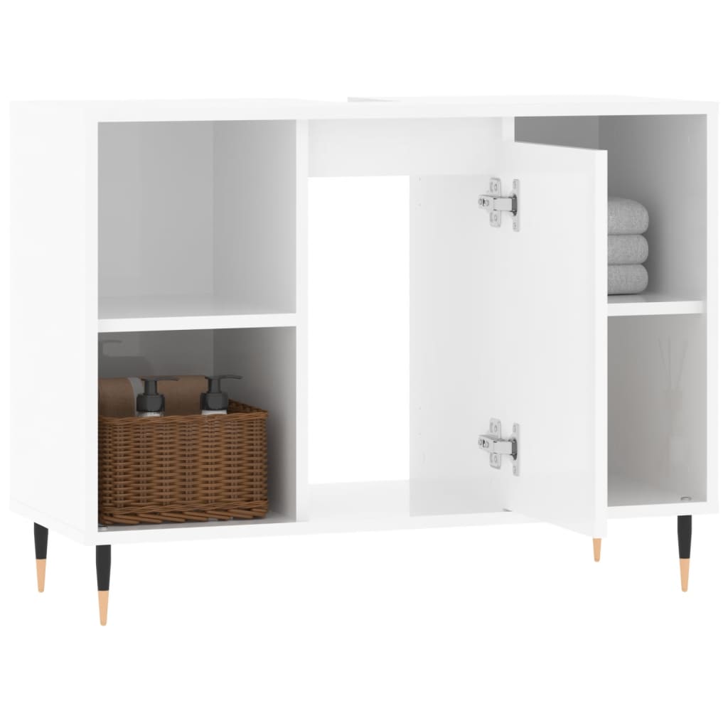 vidaXL Mueble de baño madera de ingeniería blanco brillo 80x33x60 cm