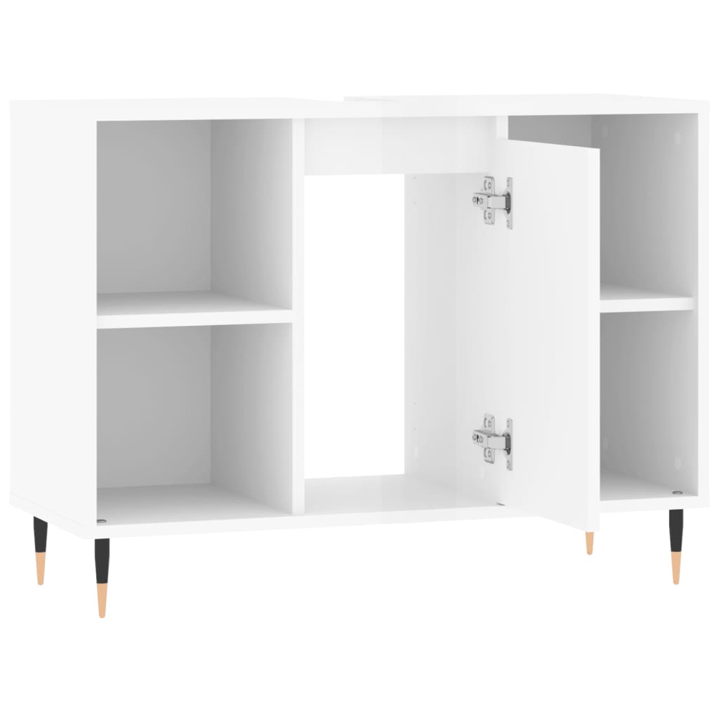 vidaXL Mueble de baño madera de ingeniería blanco brillo 80x33x60 cm