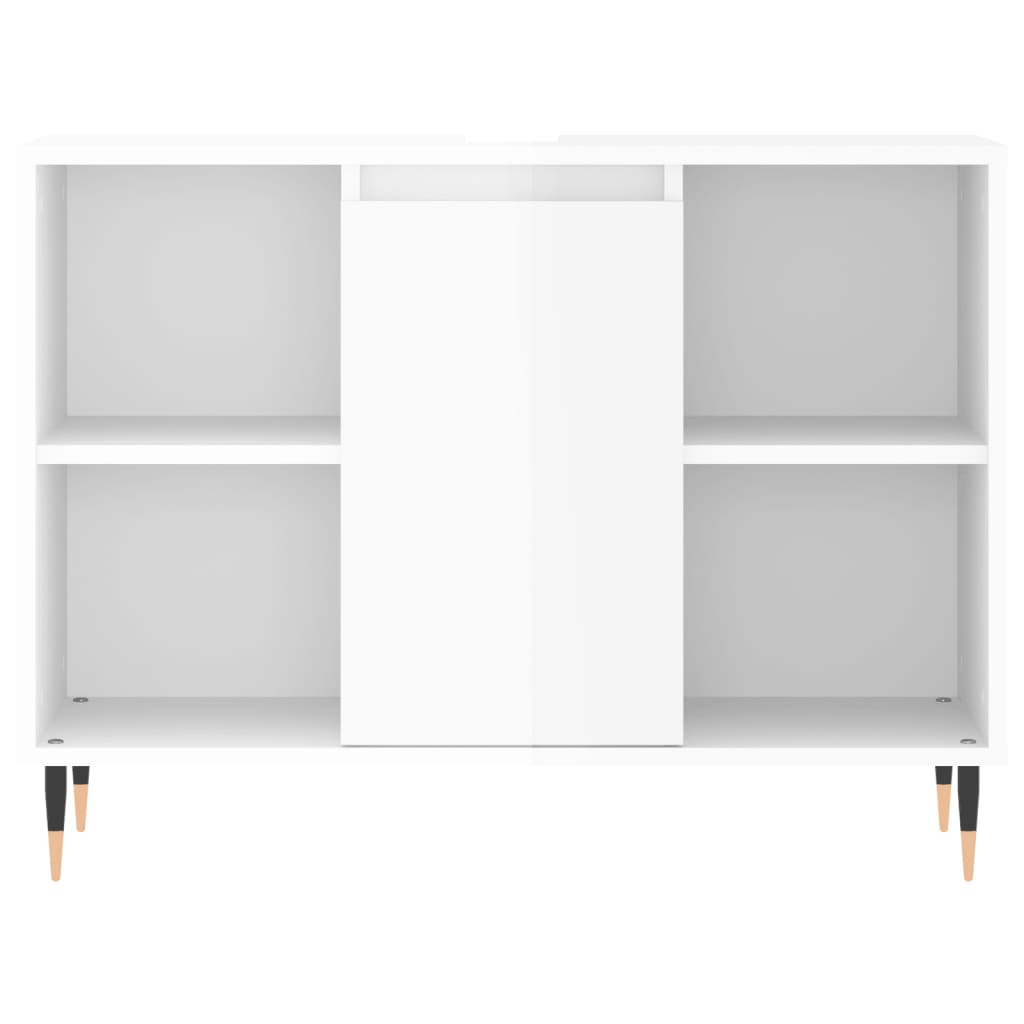 vidaXL Mueble de baño madera de ingeniería blanco brillo 80x33x60 cm