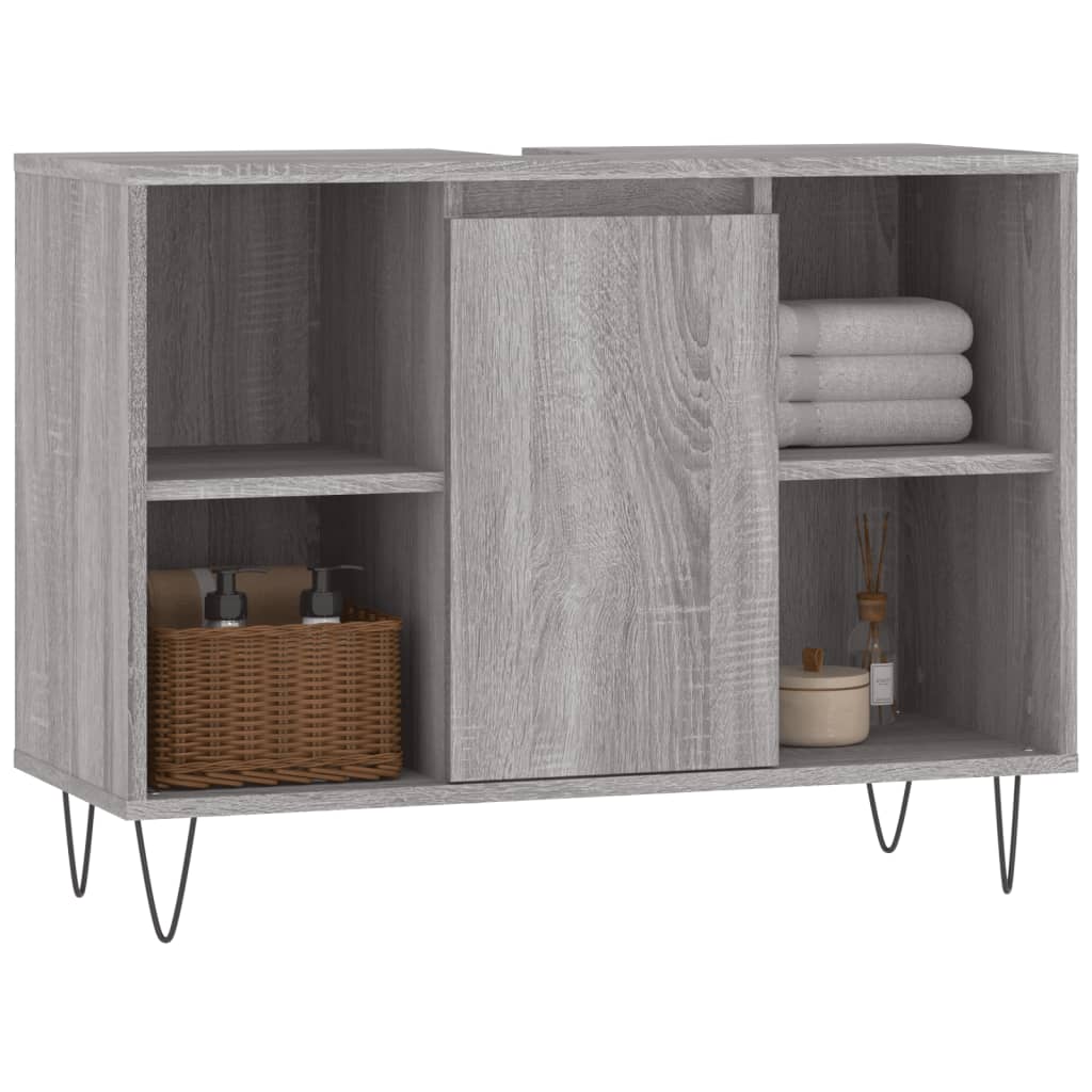 vidaXL Mueble de baño madera de ingeniería gris Sonoma 80x33x60 cm