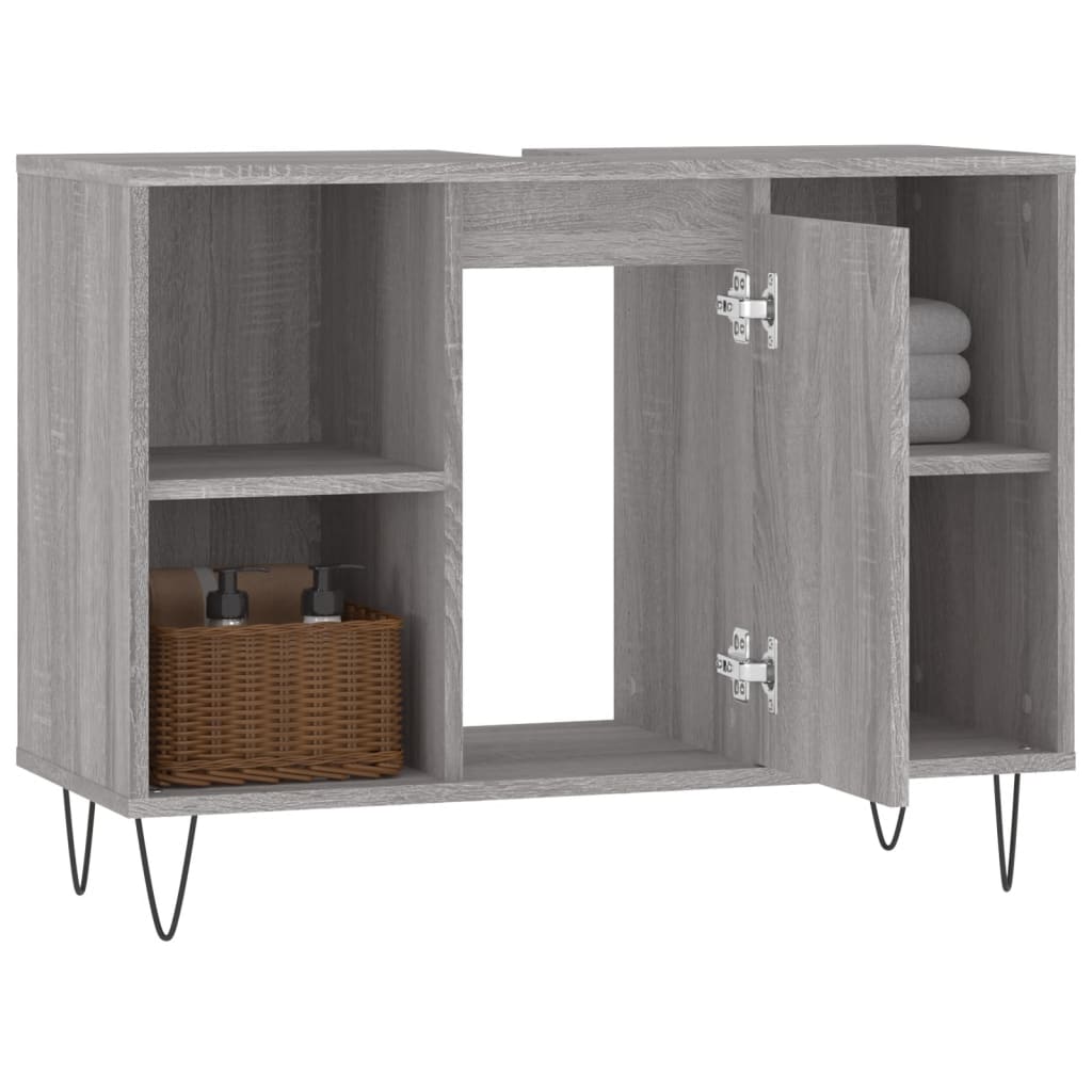 vidaXL Mueble de baño madera de ingeniería gris Sonoma 80x33x60 cm