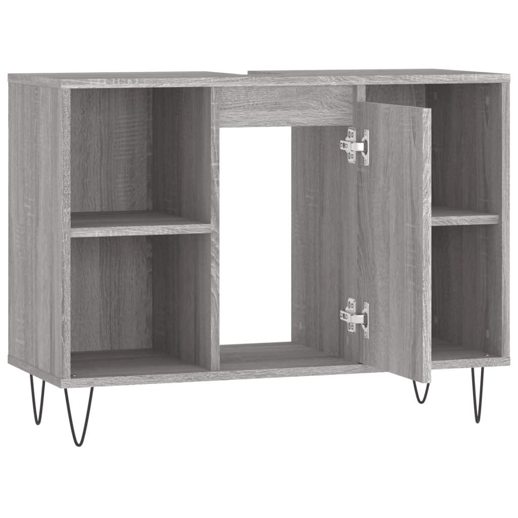 vidaXL Mueble de baño madera de ingeniería gris Sonoma 80x33x60 cm