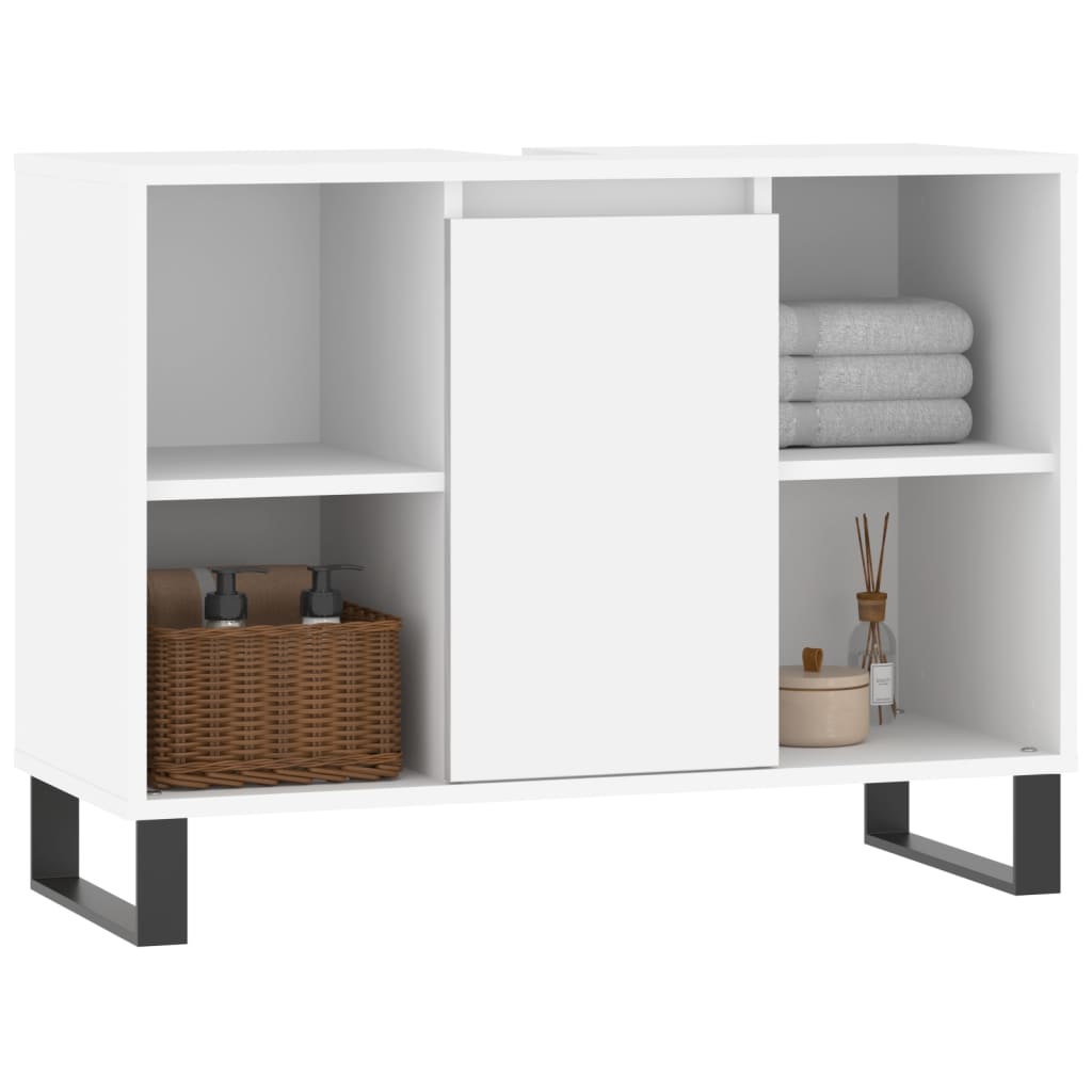 vidaXL Mueble de baño madera de ingeniería blanco 80x33x60 cm