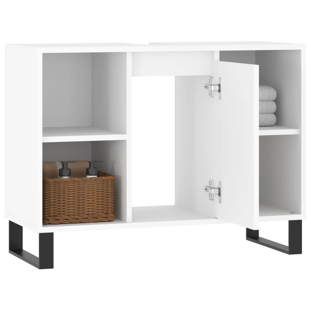 vidaXL Mueble de baño madera de ingeniería blanco 80x33x60 cm