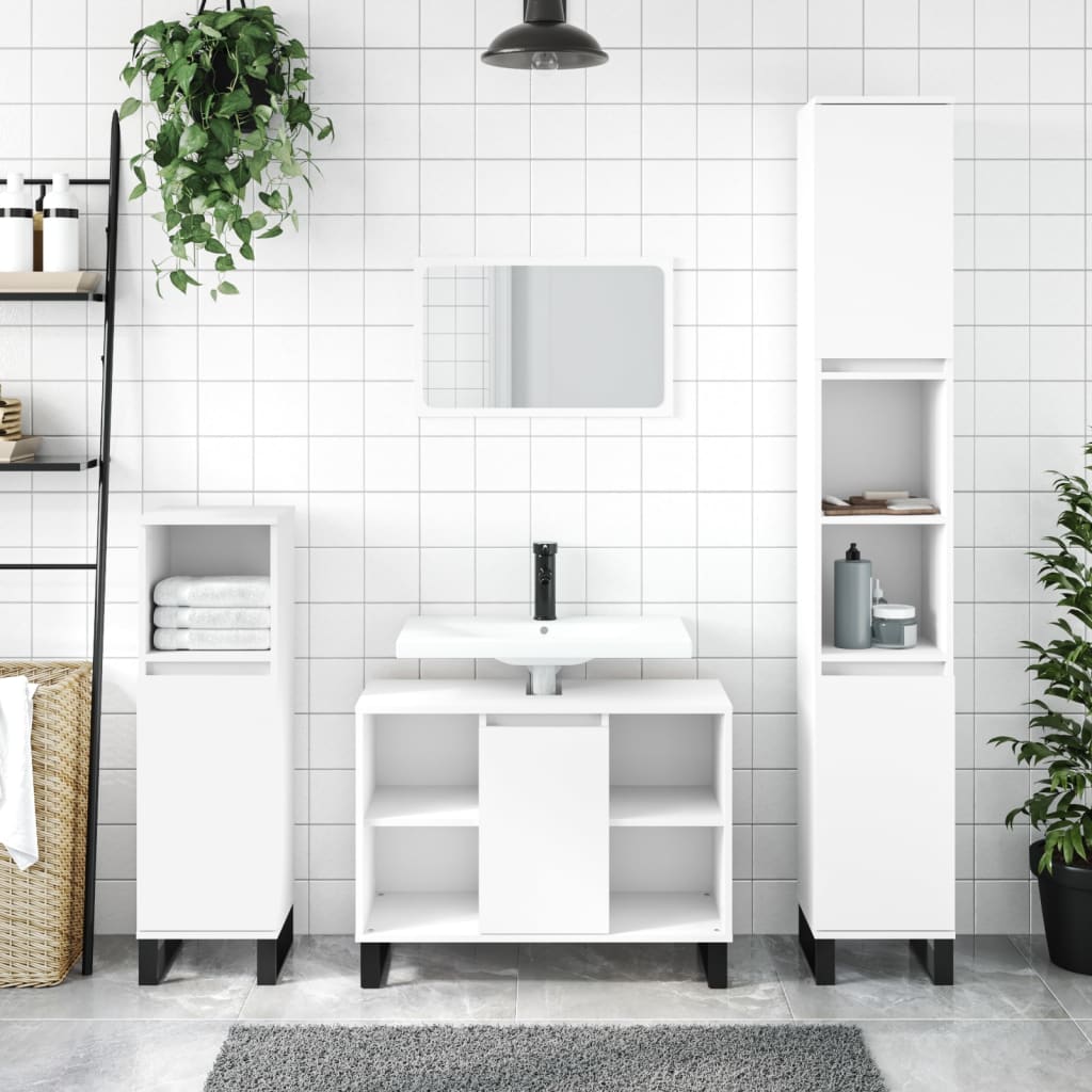 vidaXL Mueble de baño madera de ingeniería blanco 80x33x60 cm