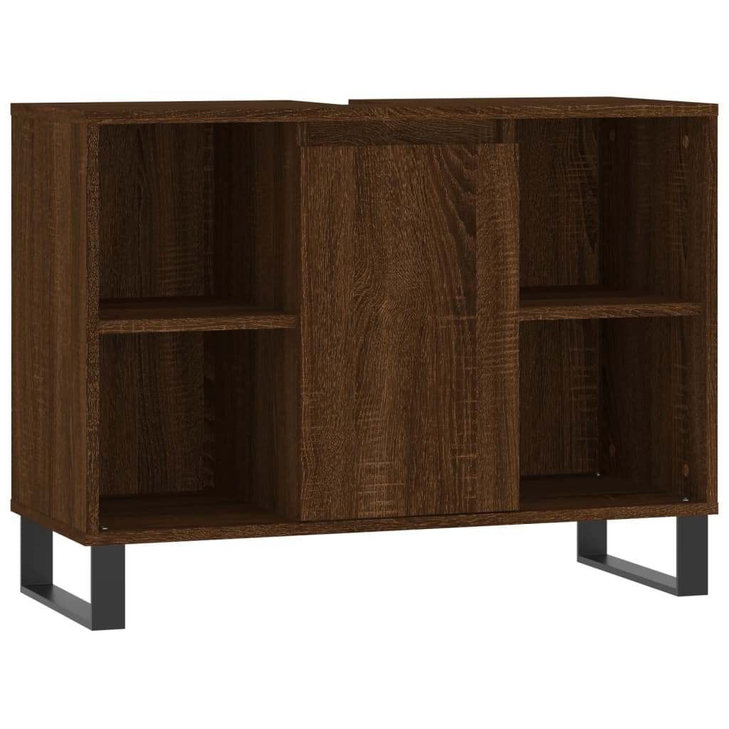 vidaXL Mueble de baño madera de ingeniería roble marrón 80x33x60 cm