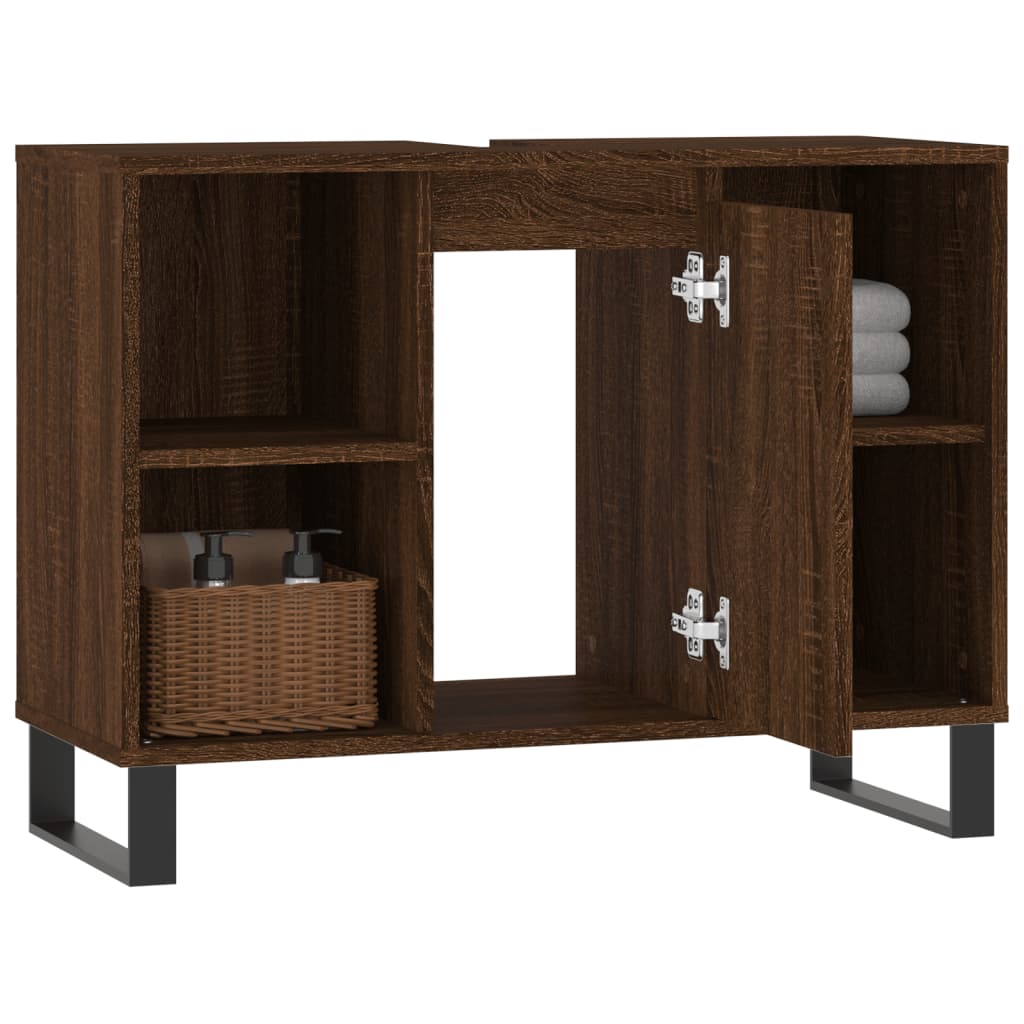 vidaXL Mueble de baño madera de ingeniería roble marrón 80x33x60 cm