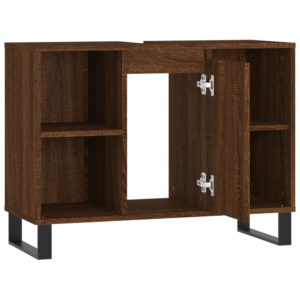 vidaXL Mueble de baño madera de ingeniería roble marrón 80x33x60 cm