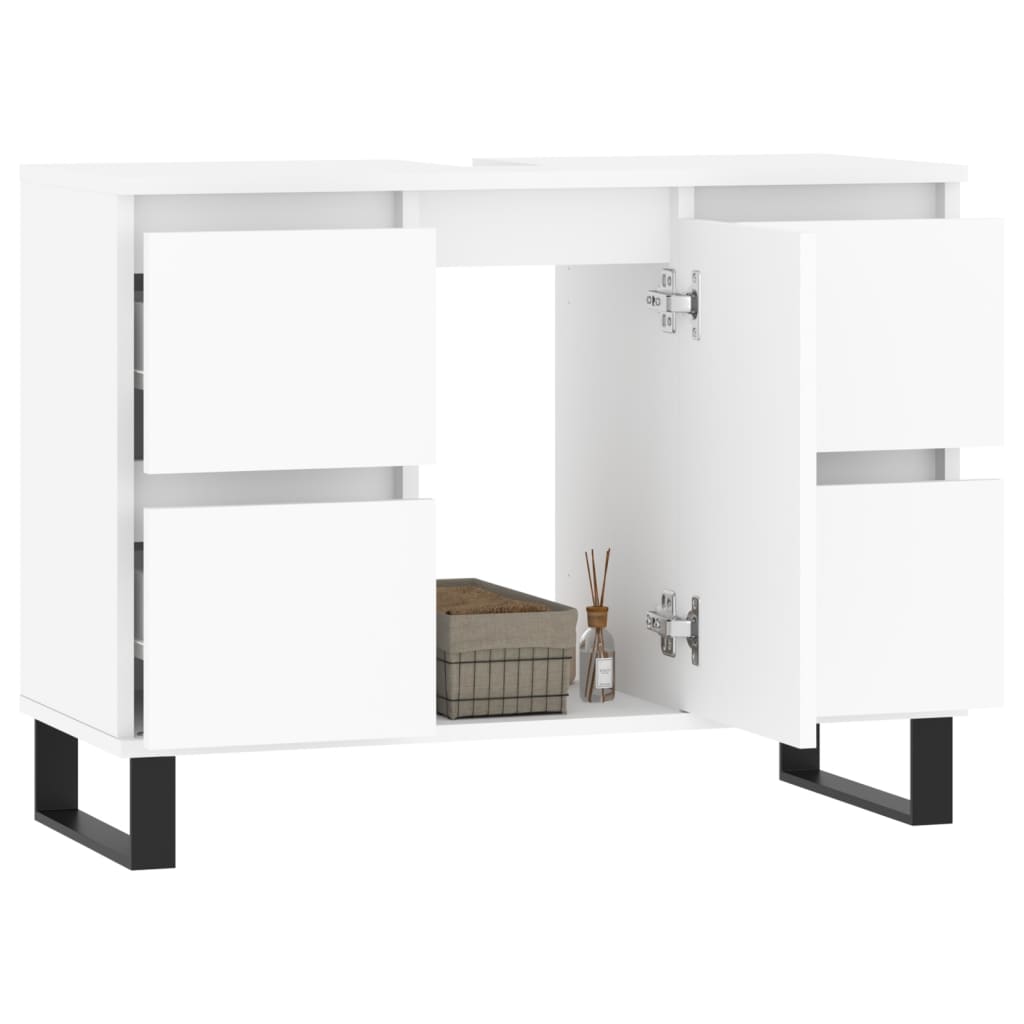 vidaXL Mueble de baño madera de ingeniería blanco 80x33x60 cm