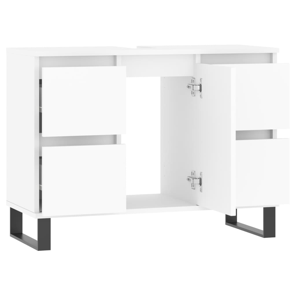 vidaXL Mueble de baño madera de ingeniería blanco 80x33x60 cm