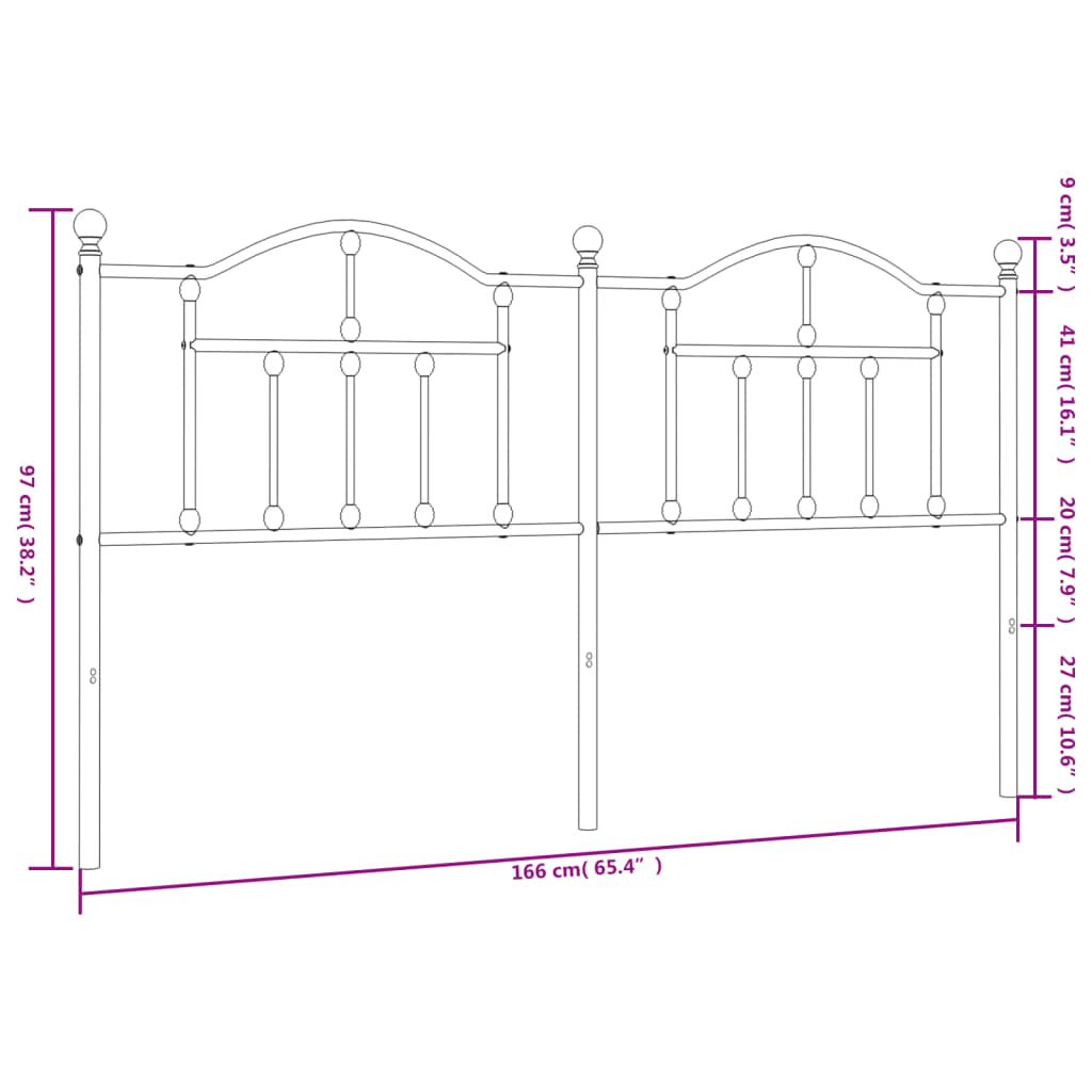 vidaXL Cabecero de metal blanco 160 cm