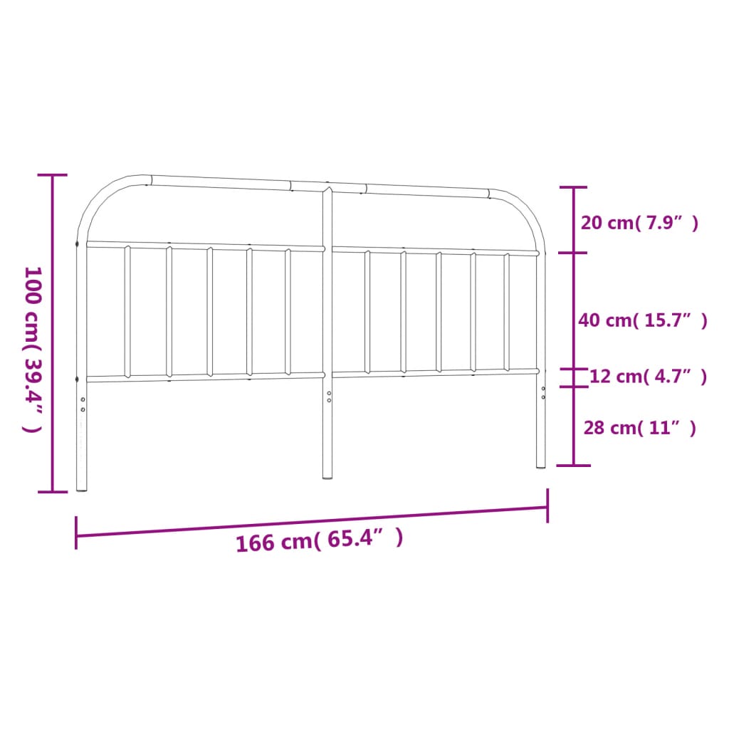 vidaXL Cabecero de metal blanco 160 cm