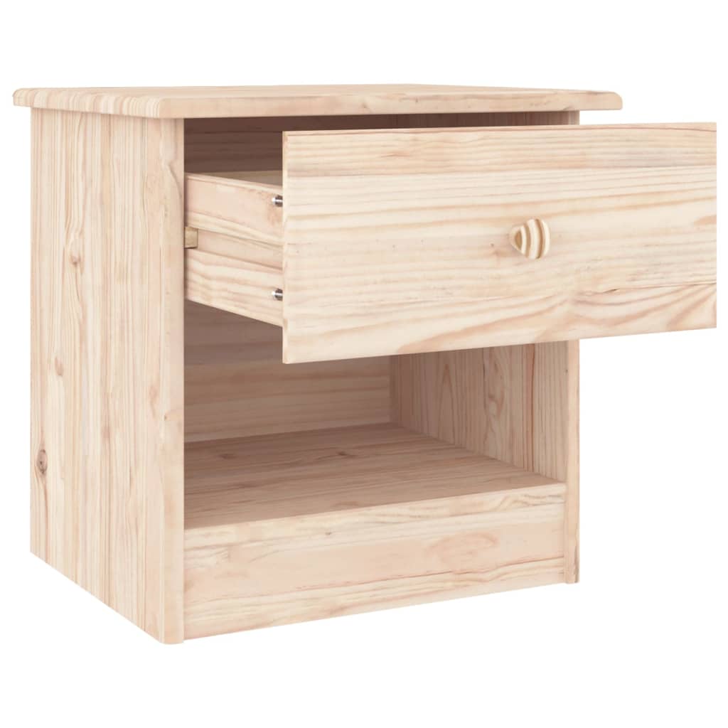 vidaXL Mesita de noche ALTA madera maciza de pino 41x35x41 cm