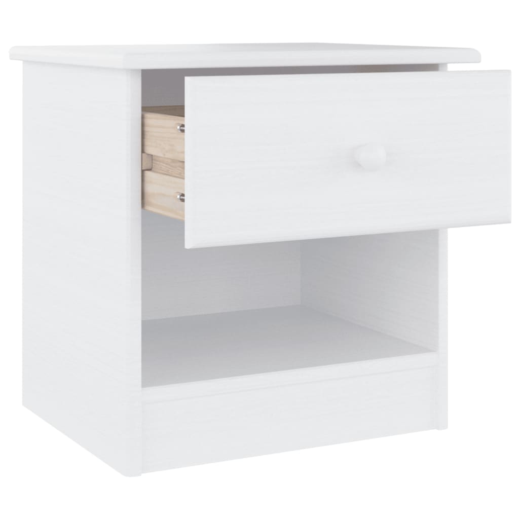 vidaXL Mesita de noche ALTA madera maciza de pino blanco 41x35x41 cm