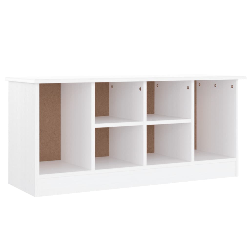 vidaXL Banco zapatero ALTA madera maciza de pino blanco 100x35x45 cm