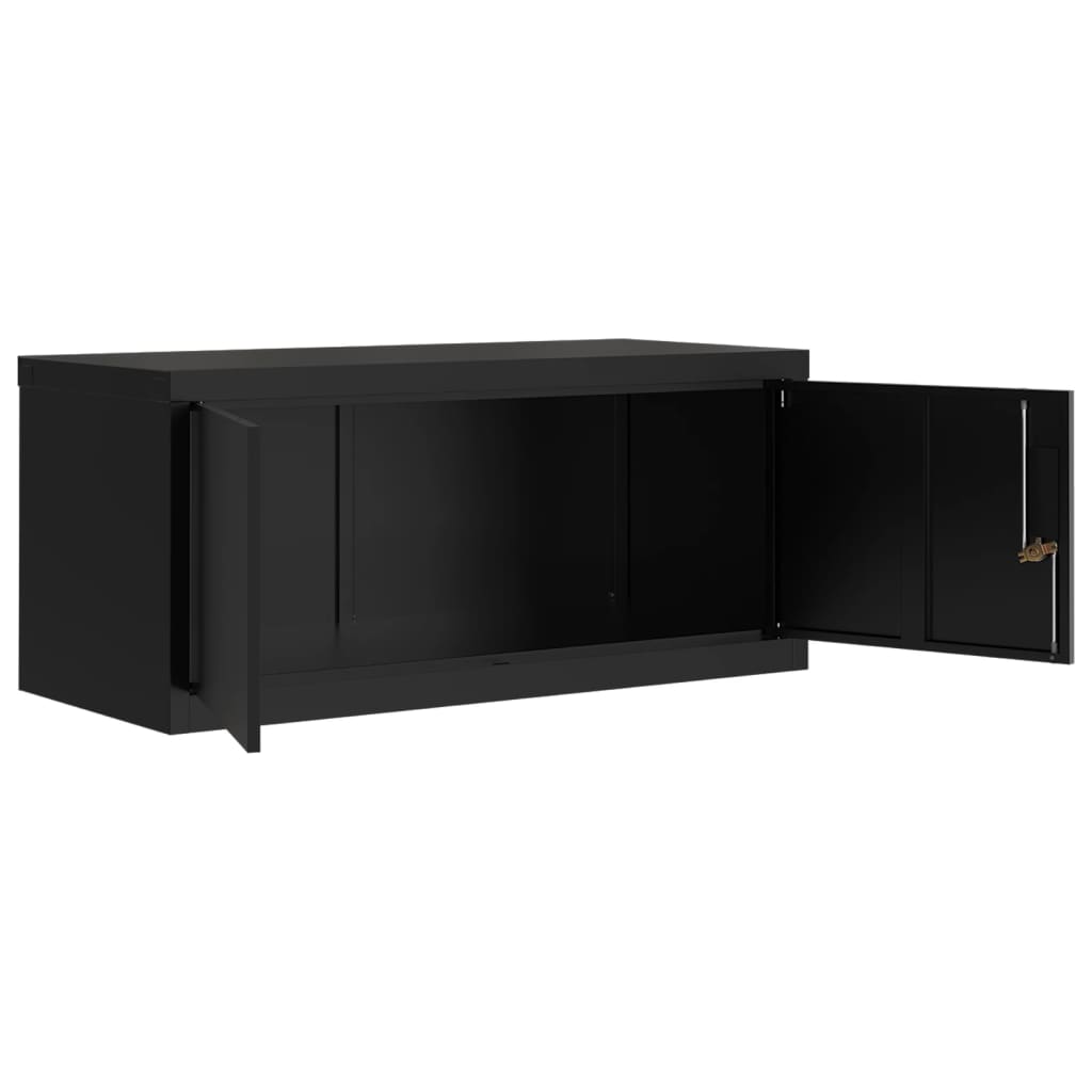 vidaXL Armario archivador de acero negro 90x40x130 cm