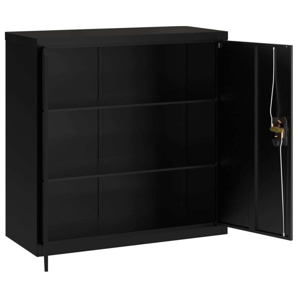 vidaXL Armario archivador de acero negro 90x40x130 cm