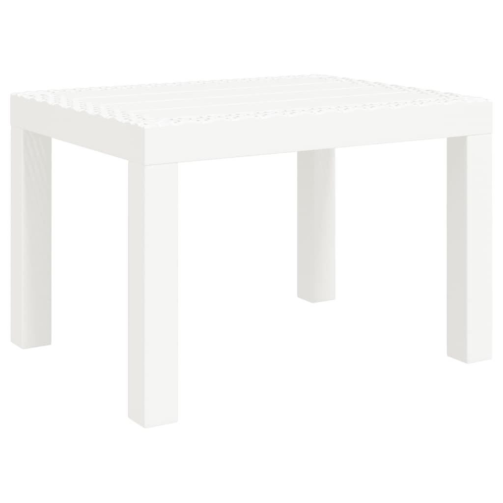 vidaXL Mesa de jardín PP blanco 59x47x40 cm