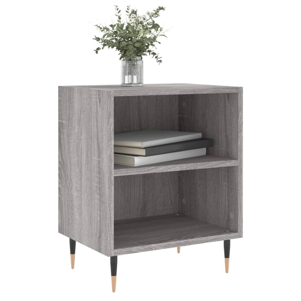 vidaXL Mesita de noche 2 uds madera ingeniería gris Sonoma 40x30x50 cm