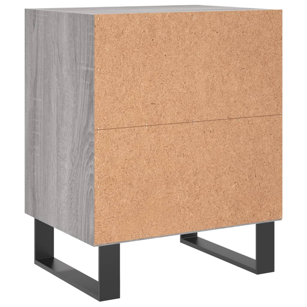 vidaXL Mesitas de noche 2 uds madera ingeniería gris Sonoma 40x30x50cm