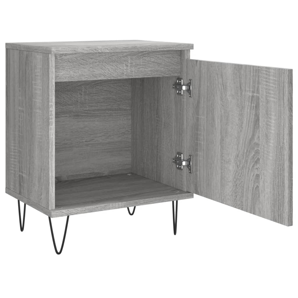 vidaXL Mesita de noche 2 uds madera ingeniería gris Sonoma 40x30x50 cm