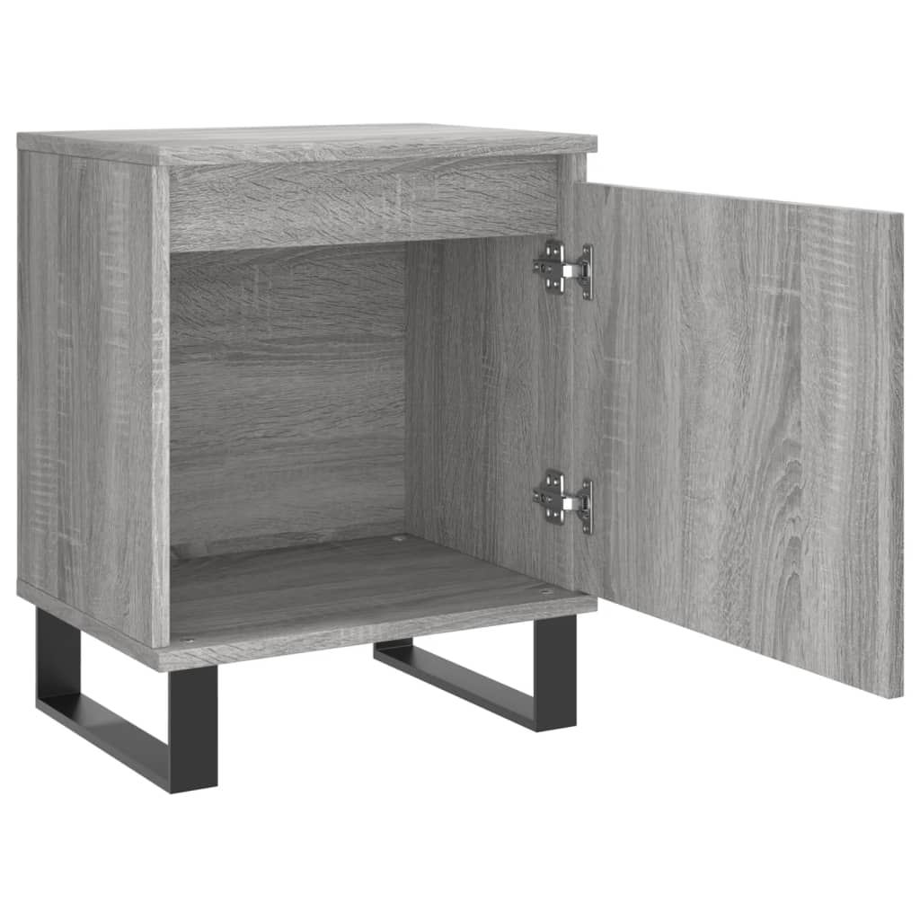 vidaXL Mesita de noche 2 uds madera ingeniería gris Sonoma 40x30x50 cm