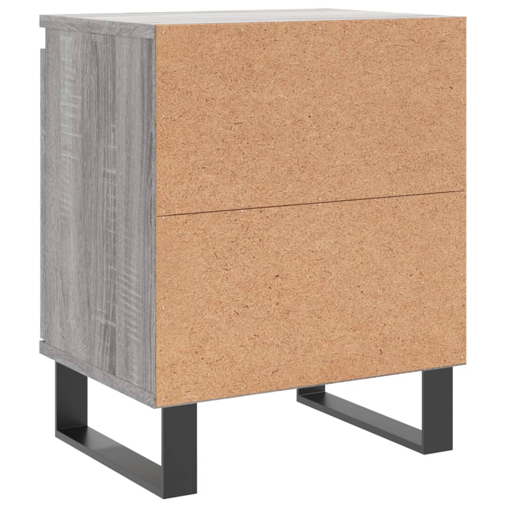 vidaXL Mesita de noche 2 uds madera ingeniería gris Sonoma 40x30x50 cm