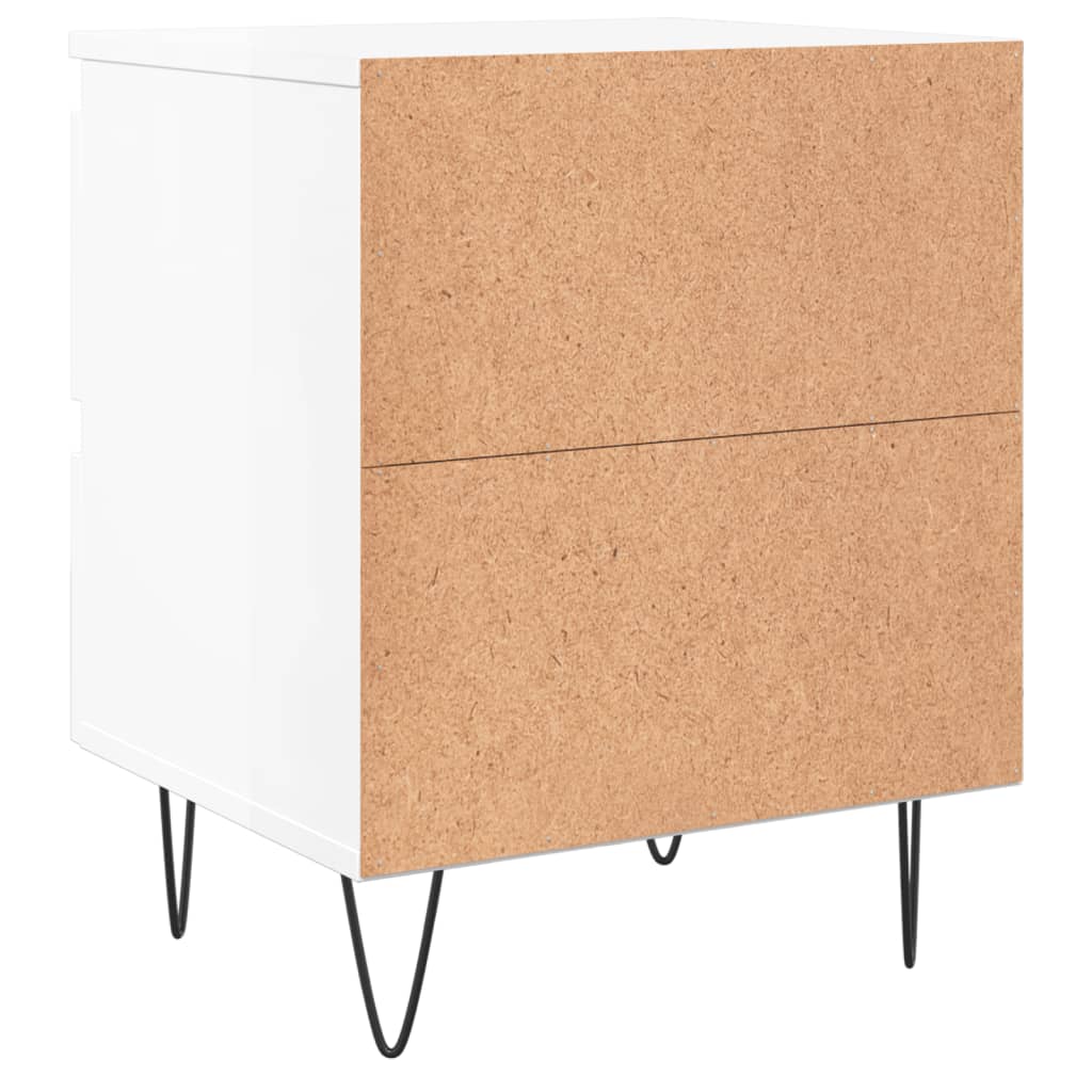 vidaXL Mesita de noche madera contrachapada blanco brillo 40x35x50 cm