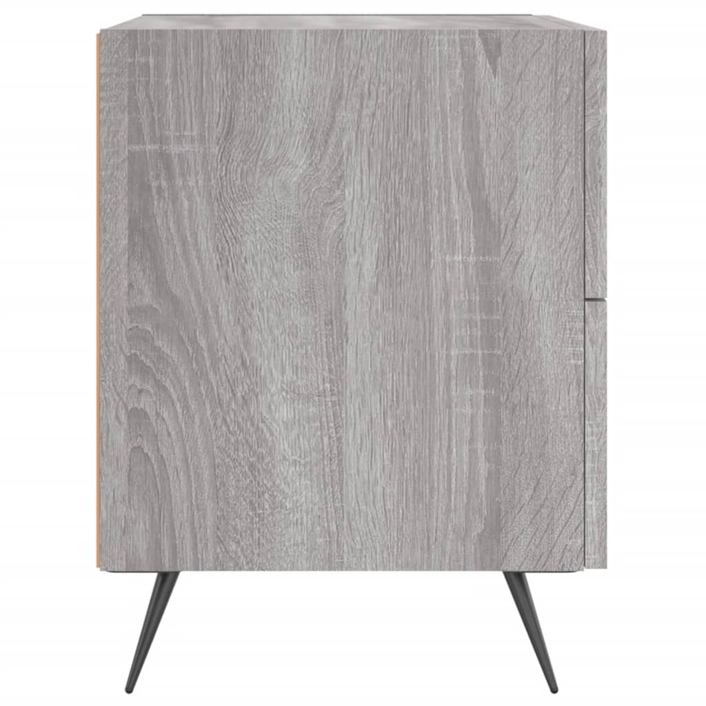 vidaXL Mesitas noche 2 uds madera ingeniería gris Sonoma 40x35x47,5 cm