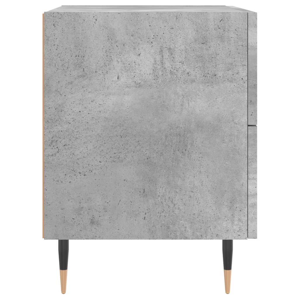 vidaXL Mesita noche 2 uds madera ingeniería gris hormigón 40x35x47,5cm