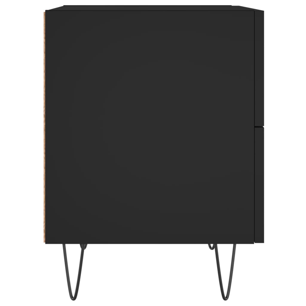 vidaXL Mesitas de noche 2 uds madera ingeniería negro 40x35x47,5 cm