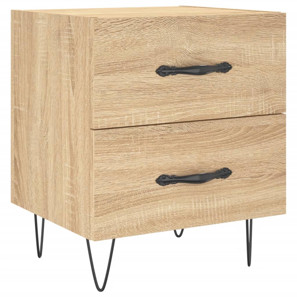 vidaXL Mesita noche 2 uds madera ingeniería roble Sonoma 40x35x47,5 cm