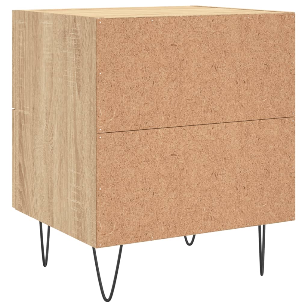 vidaXL Mesita noche 2 uds madera ingeniería roble Sonoma 40x35x47,5 cm