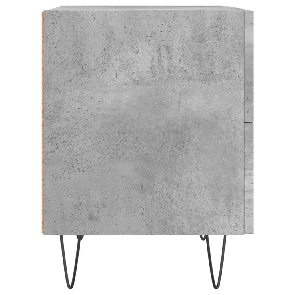 vidaXL Mesita noche 2 uds madera ingeniería gris hormigón 40x35x47,5cm