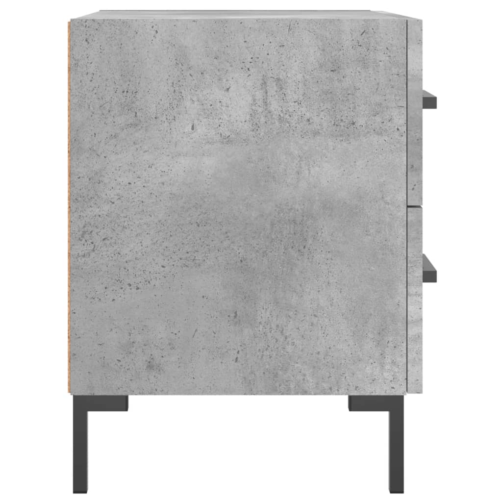 vidaXL Mesita noche 2 uds madera ingeniería gris hormigón 40x35x47,5cm