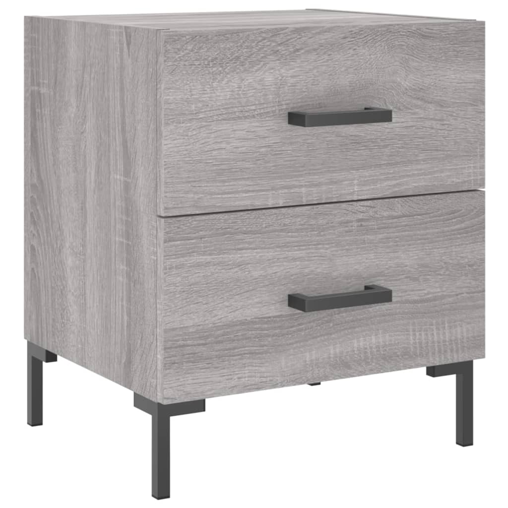 vidaXL Mesitas noche 2 uds madera ingeniería gris Sonoma 40x35x47,5 cm