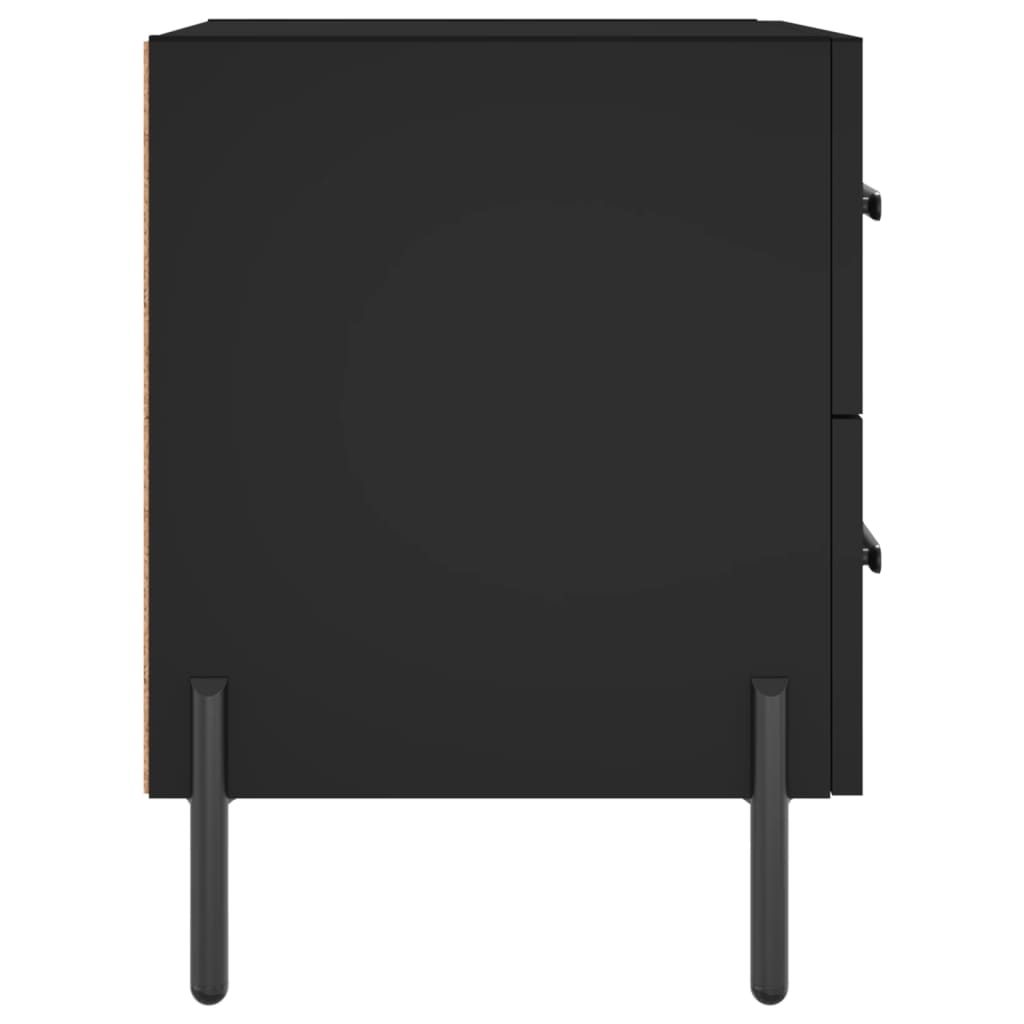 vidaXL Mesitas de noche 2 uds madera ingeniería negro 40x35x47,5 cm