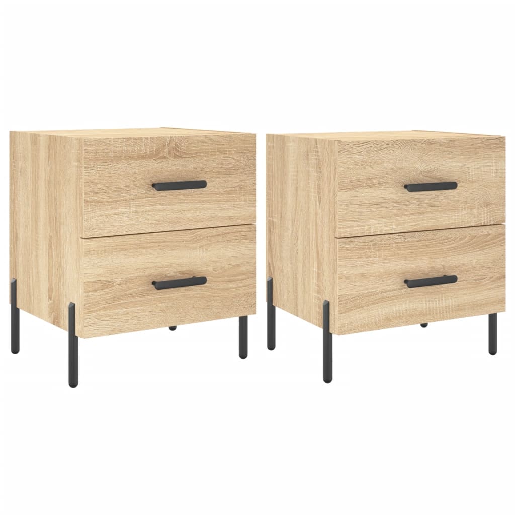 vidaXL Mesita noche 2 uds madera ingeniería roble Sonoma 40x35x47,5 cm