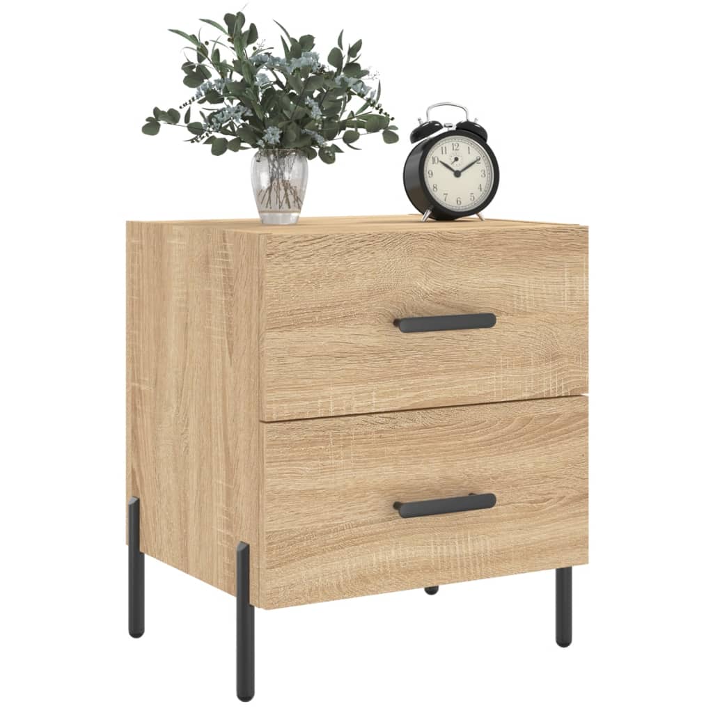 vidaXL Mesita noche 2 uds madera ingeniería roble Sonoma 40x35x47,5 cm