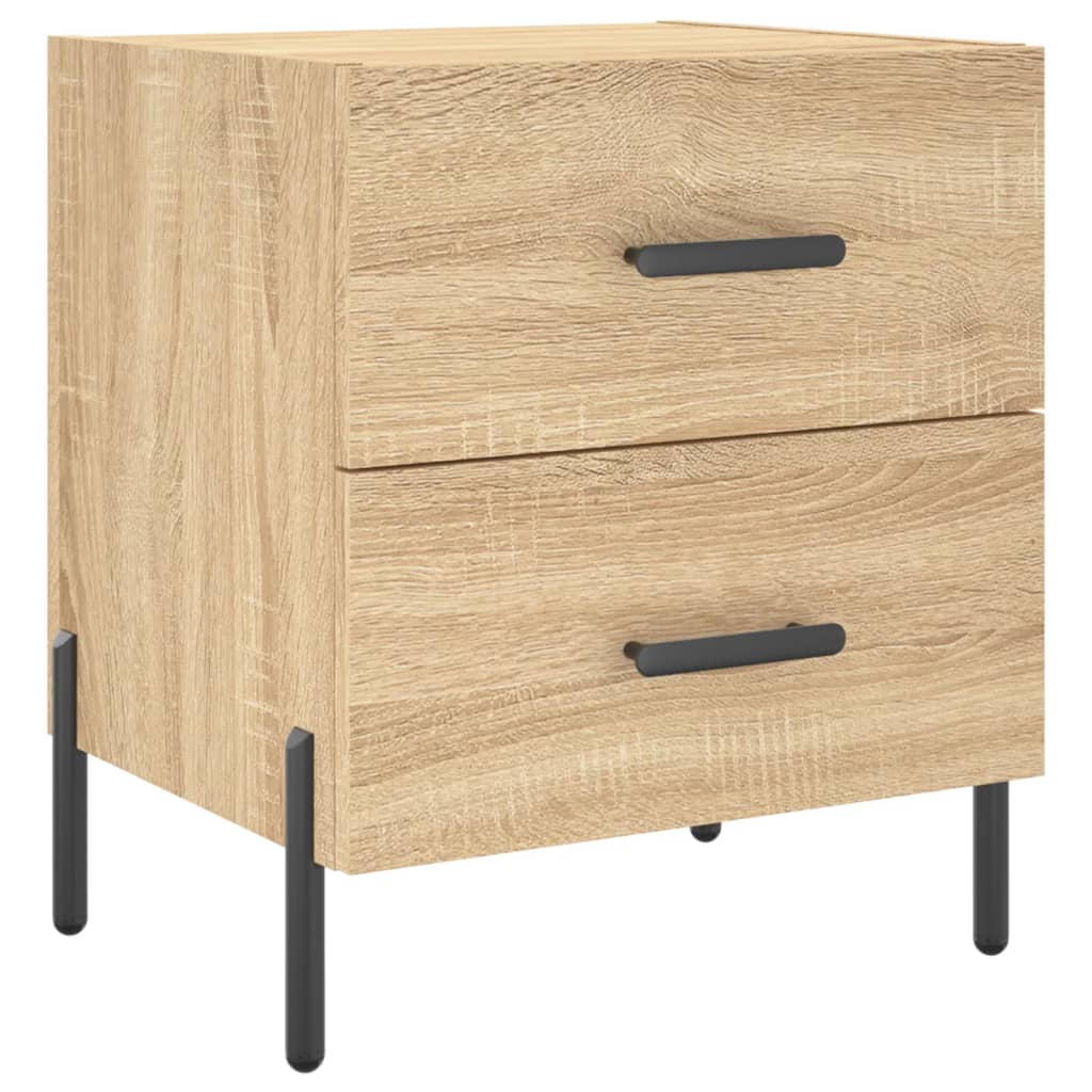 vidaXL Mesita noche 2 uds madera ingeniería roble Sonoma 40x35x47,5 cm