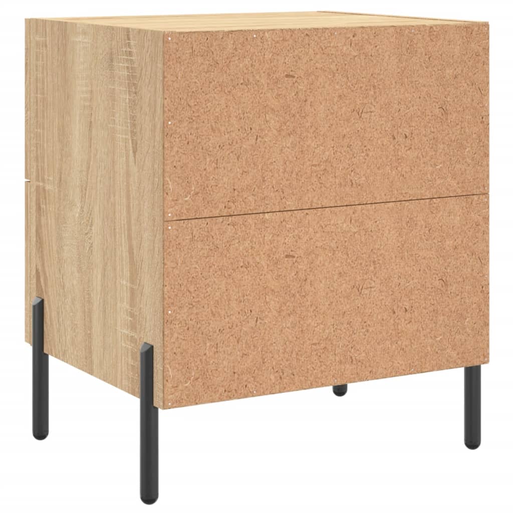 vidaXL Mesita noche 2 uds madera ingeniería roble Sonoma 40x35x47,5 cm