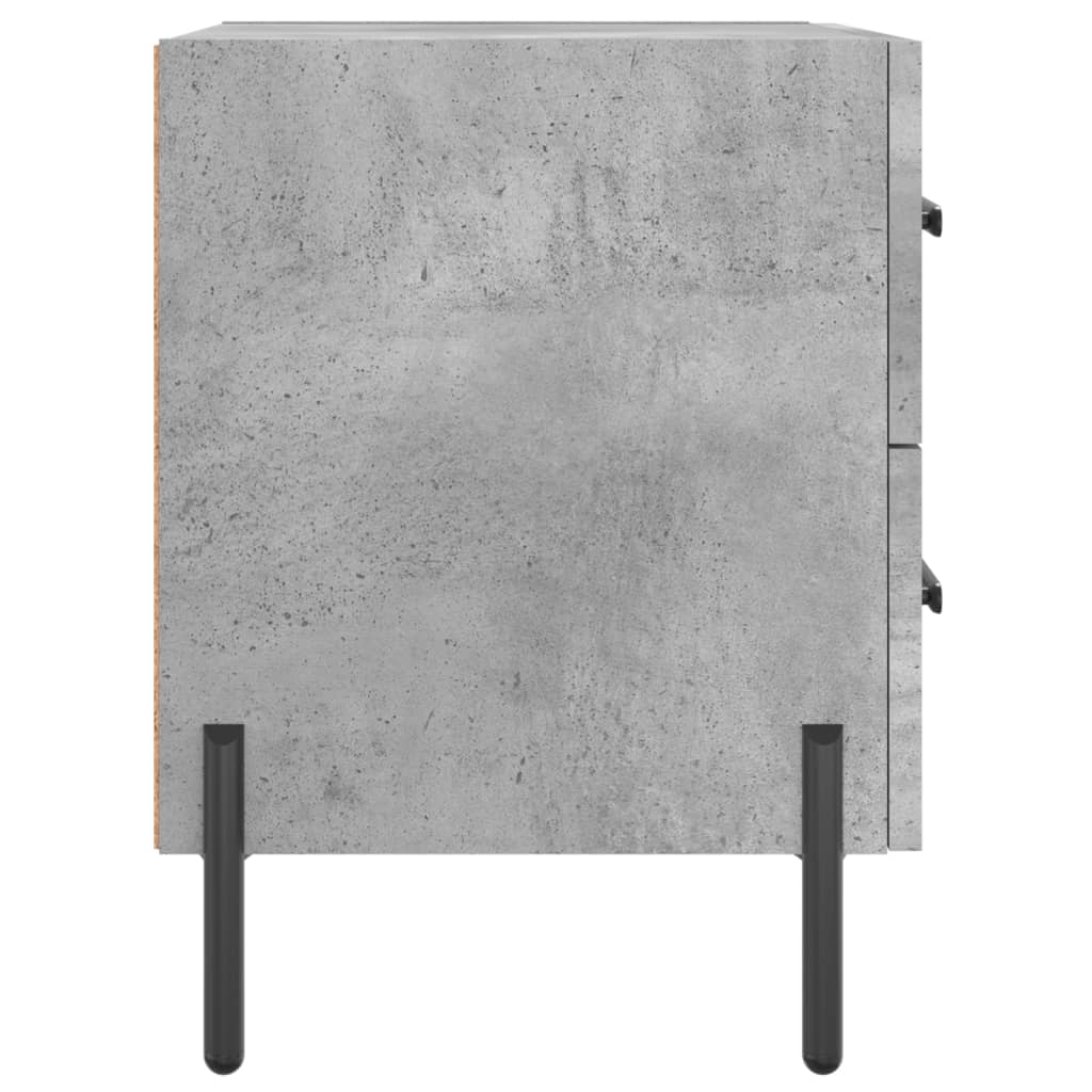 vidaXL Mesita noche 2 uds madera ingeniería gris hormigón 40x35x47,5cm