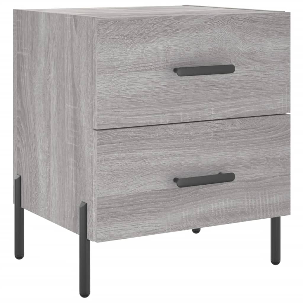 vidaXL Mesitas noche 2 uds madera ingeniería gris Sonoma 40x35x47,5 cm