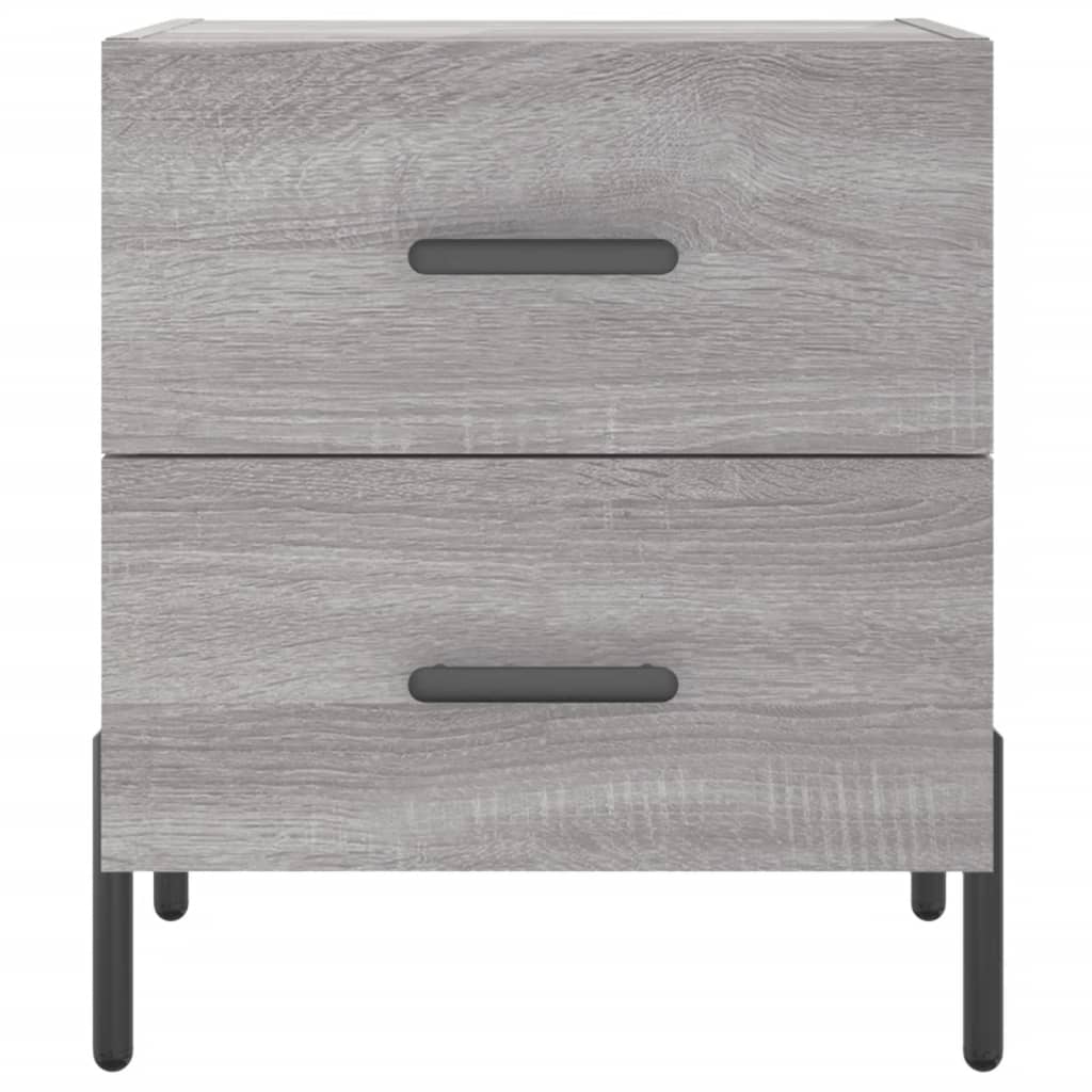 vidaXL Mesitas noche 2 uds madera ingeniería gris Sonoma 40x35x47,5 cm